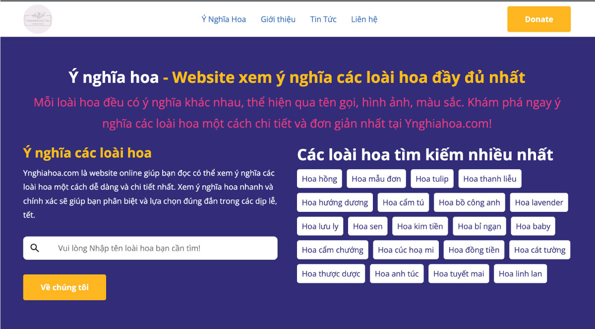 Ý nghĩa hoa - Website xem ý nghĩa các loài hoa đầy đủ nhất